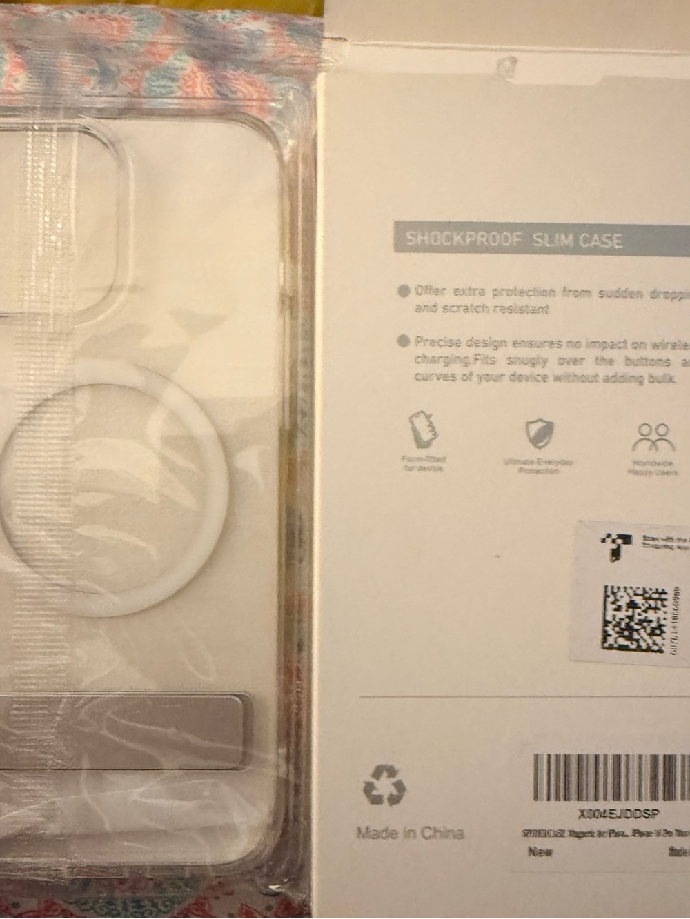 IPhone 16 Pro Max Clear White Shockproof Slim Phone Case with Ring Kickstand